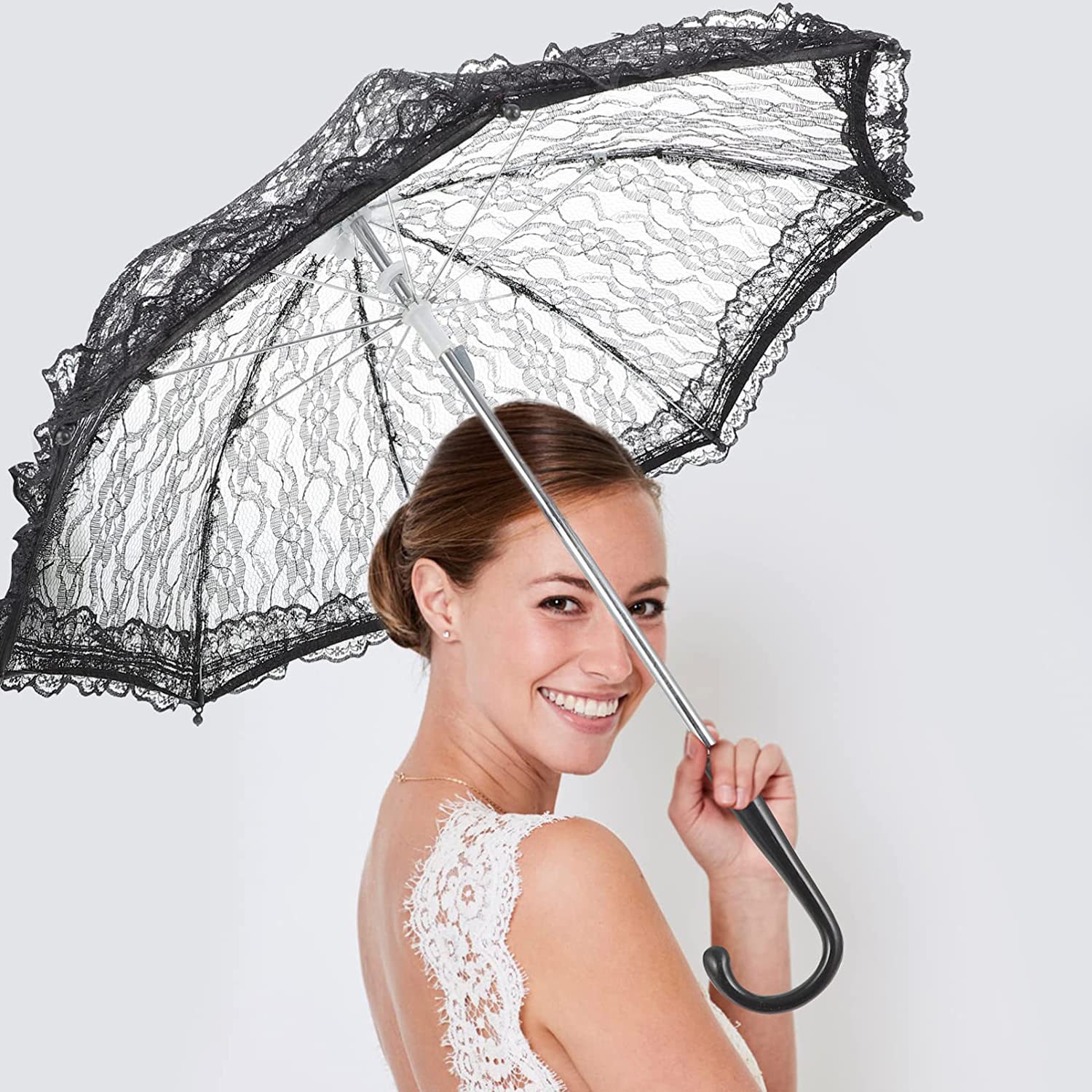 Custom Wedding Umbrellas White Umbrella Umbrella Parasol Vintage Wedding Bridal - Image 5