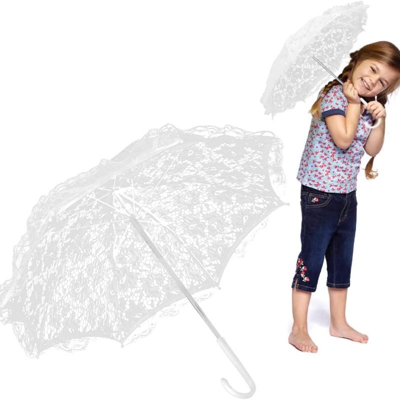 Custom Wedding Umbrellas Craft Flowers Lace Embroidery Umbrella Children's Stage