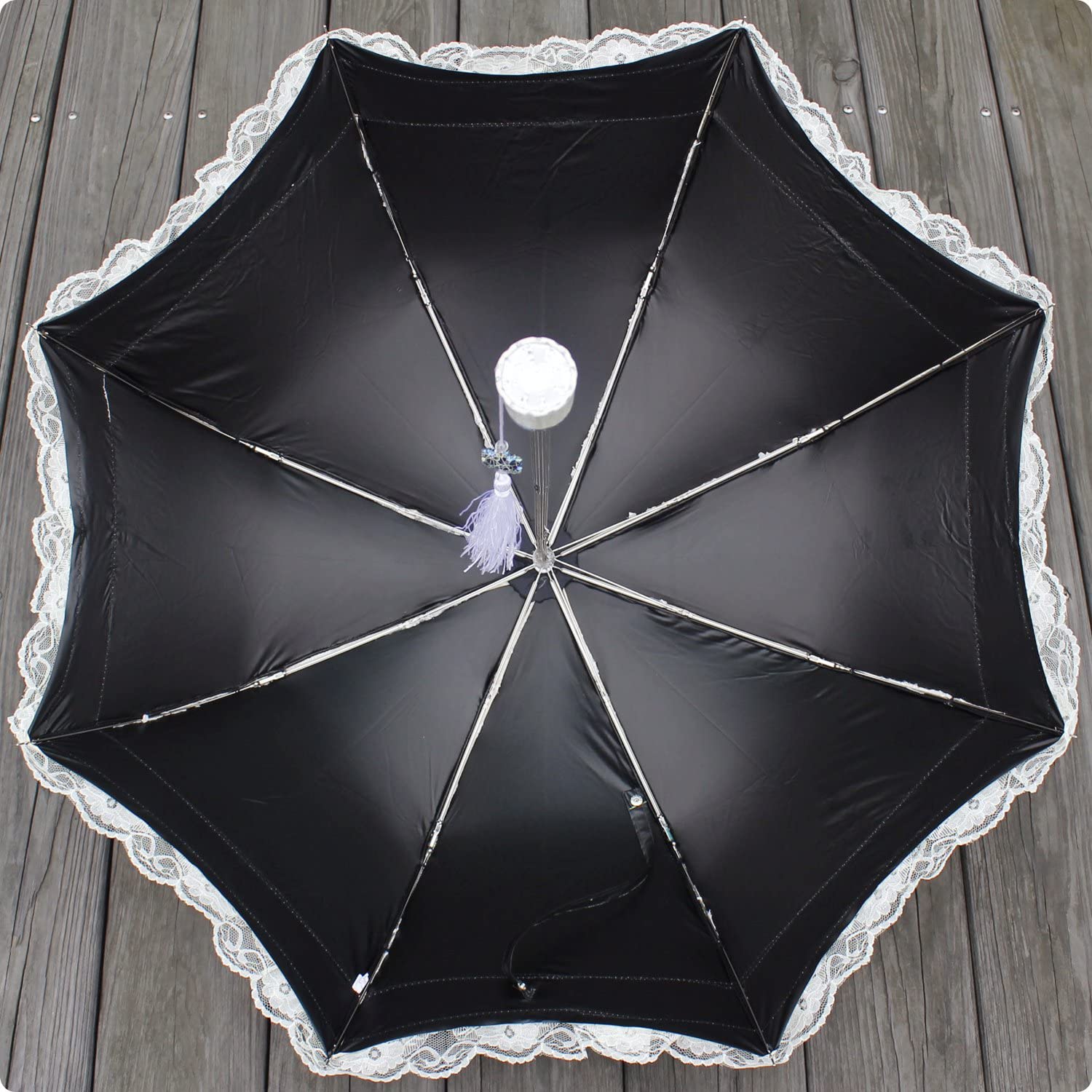 Custom Wedding Umbrellas Vintage Sun Umbrella 2 Folding Bridal Wedding Lace Para - Image 3