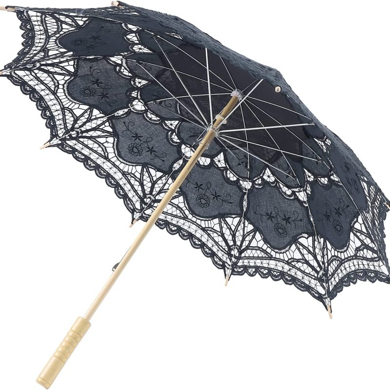 Retro Umbrellas Decorative Parasol Lace Parasol Umbrella Handmade Lace Parasol Umbrella Lace Romantic Party Photo Props