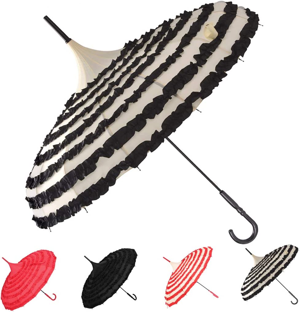 Custom Wedding Umbrellas Ladies Sunproof Umbrella Parasol Lace Flowers Pagoda-Sh