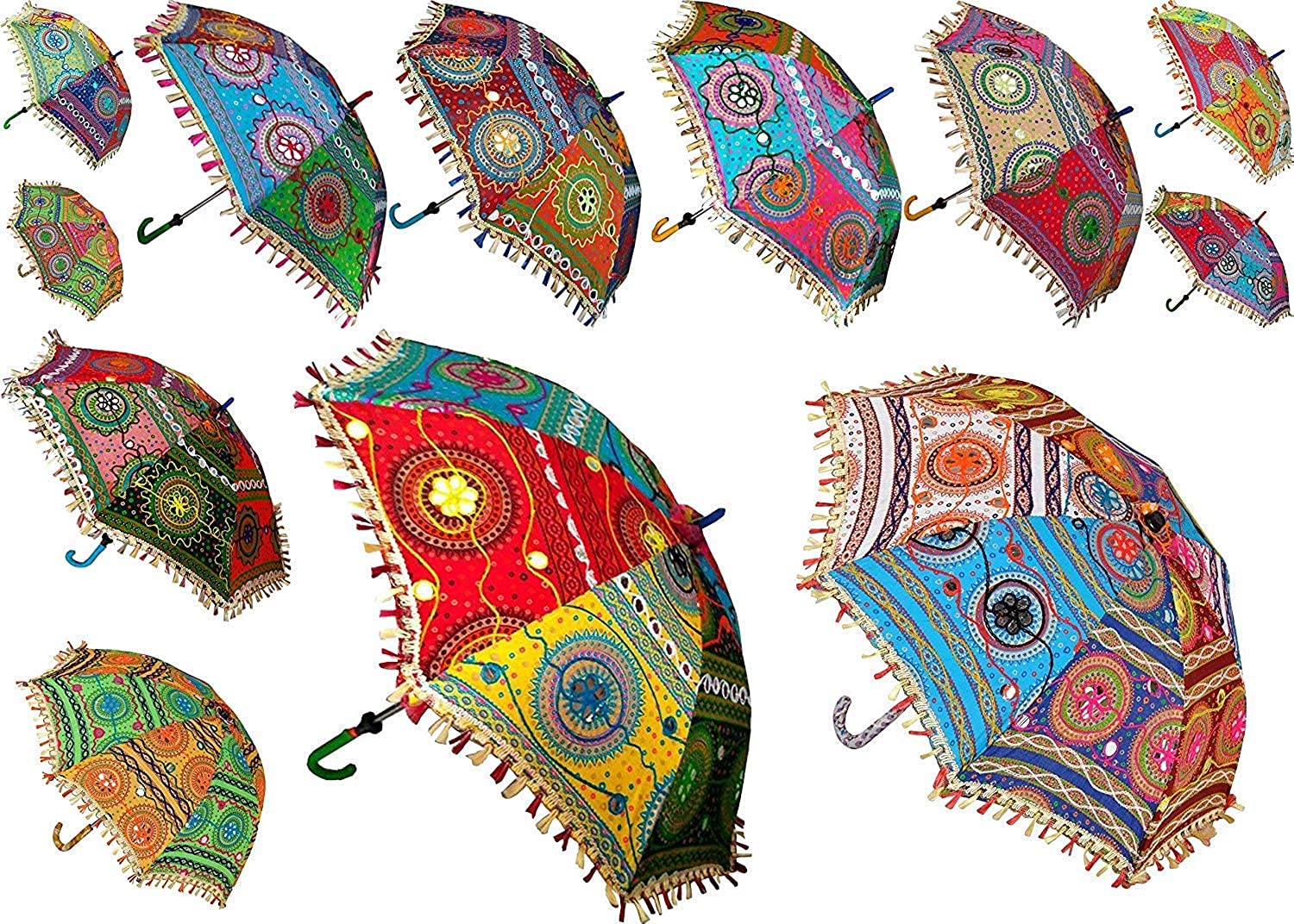 Custom Wedding Umbrellas Indian Decorative Handmade Designer Cotton Fashion Mult