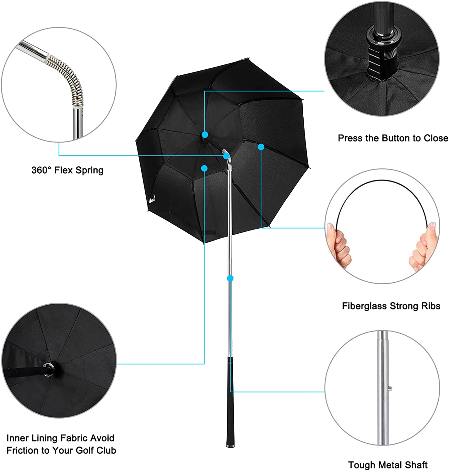 Custom umbrella Golf Bag Umbrella for Club Protection Flex Umbrella - Image 4