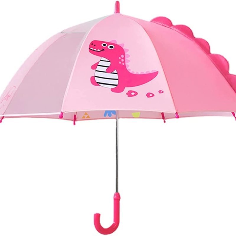 Children Transparent Long Umbrella For Boys Girls Cartoon Dinosaur Umbrella Baby Parasol Umbrella Kids Clear Umbrellas