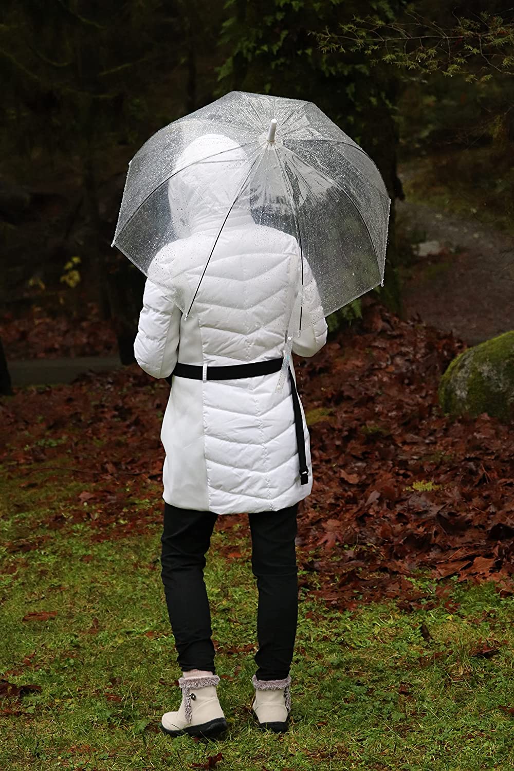 Custom Wedding Umbrellas Clear Bubble Transparent Umbrella-Auto Open Clear Dome - Image 3