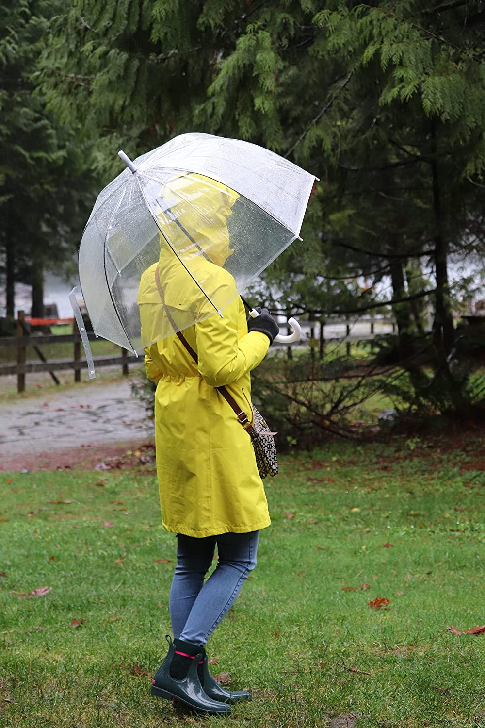 Custom Wedding Umbrellas Clear Bubble Transparent Umbrella-Auto Open Clear Dome - Image 4