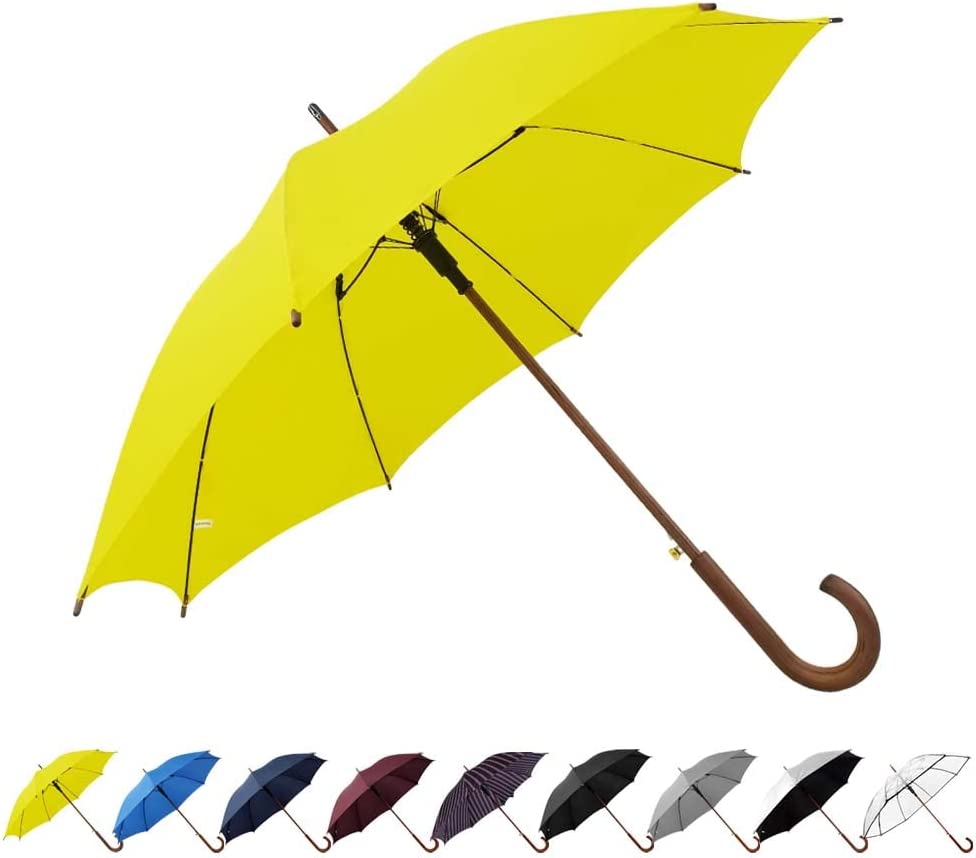 Custom Wedding Umbrellas 48 Arc Classic Wood Handle Umbrella Auto Open Windproo"