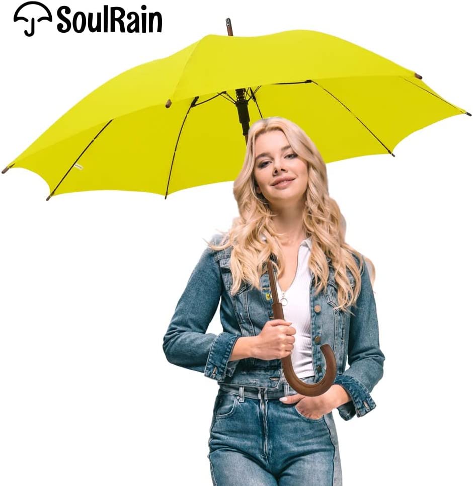 Custom Wedding Umbrellas 48 Arc Classic Wood Handle Umbrella Auto Open Windproo" - Image 3