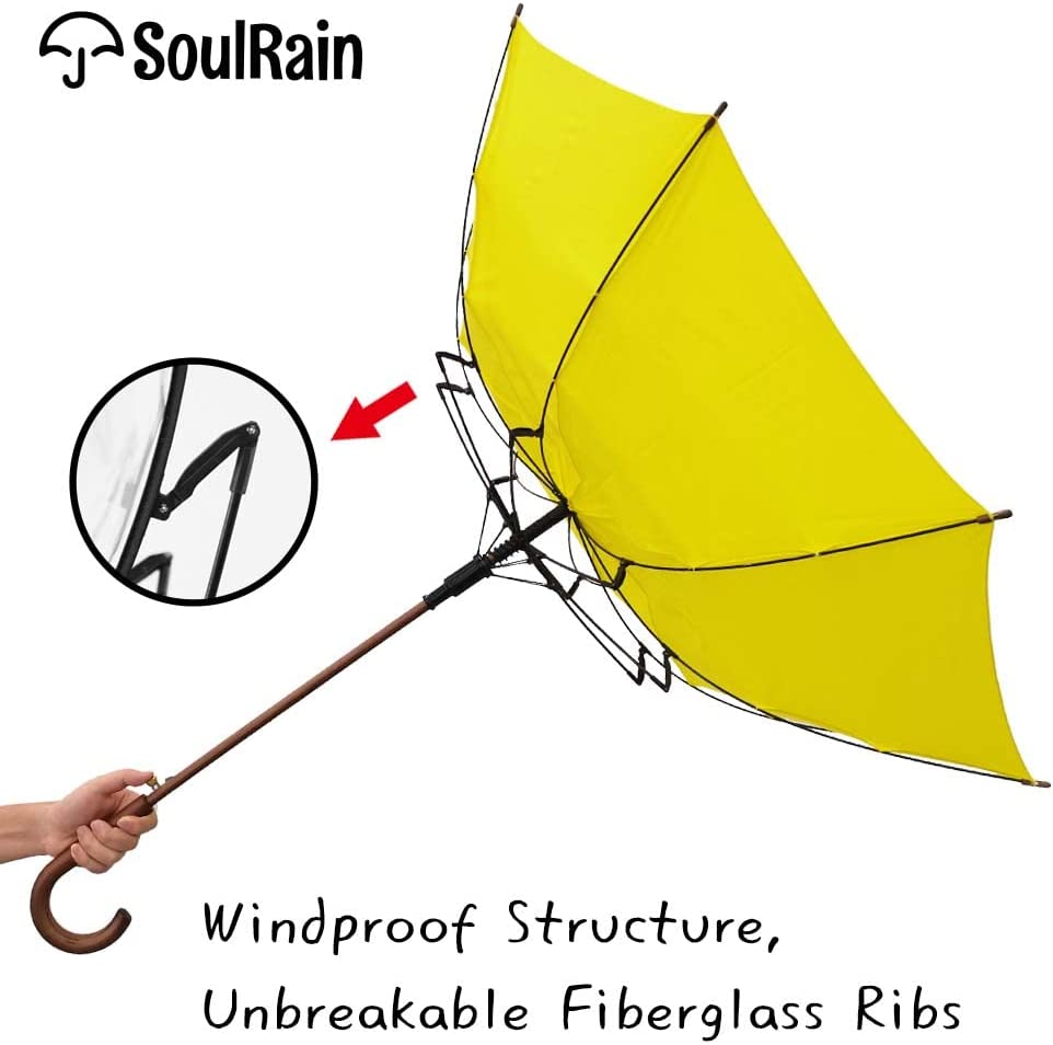 Custom Wedding Umbrellas 48 Arc Classic Wood Handle Umbrella Auto Open Windproo" - Image 5