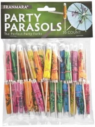 Multi-Colored Party Umbrella Parasols  50 Count Pack