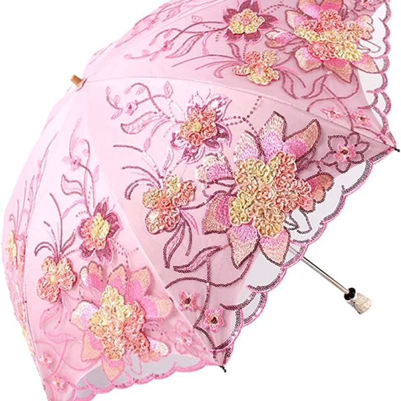 Custom Wedding Umbrellas Flower Lace Parasols for Wedding Party Lace Bridal Umbr