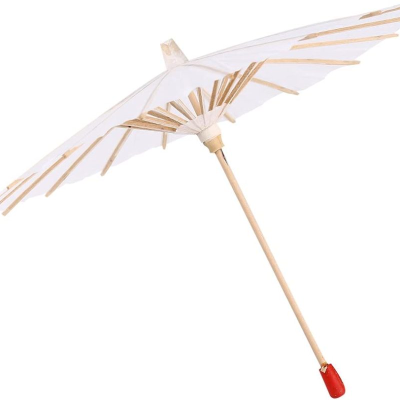 White Color Paper Decorative Umbrella Parasol Wedding Bridal Party Decor Photo Cosplay Prop for for Rainbow Party Classr