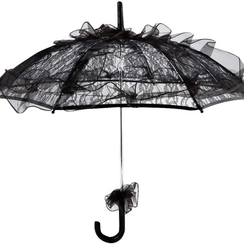Black Color Lace Umbrella  Lace Sun Daily Umbrella Parasol for Lady Women Party Decor Dancing Photography Prop