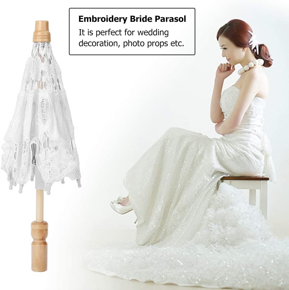 Custom Wedding Umbrellas White Lace Parasol Umbrella White Bridal Umbrella Vict - Image 5
