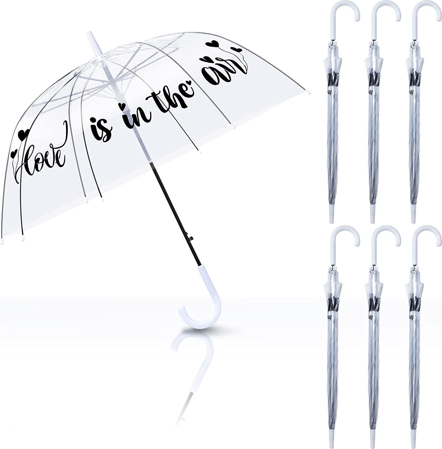 Custom Wedding Umbrellas 7 Pcs Clear Wedding Dome Umbrella Bulk Love Is in The A