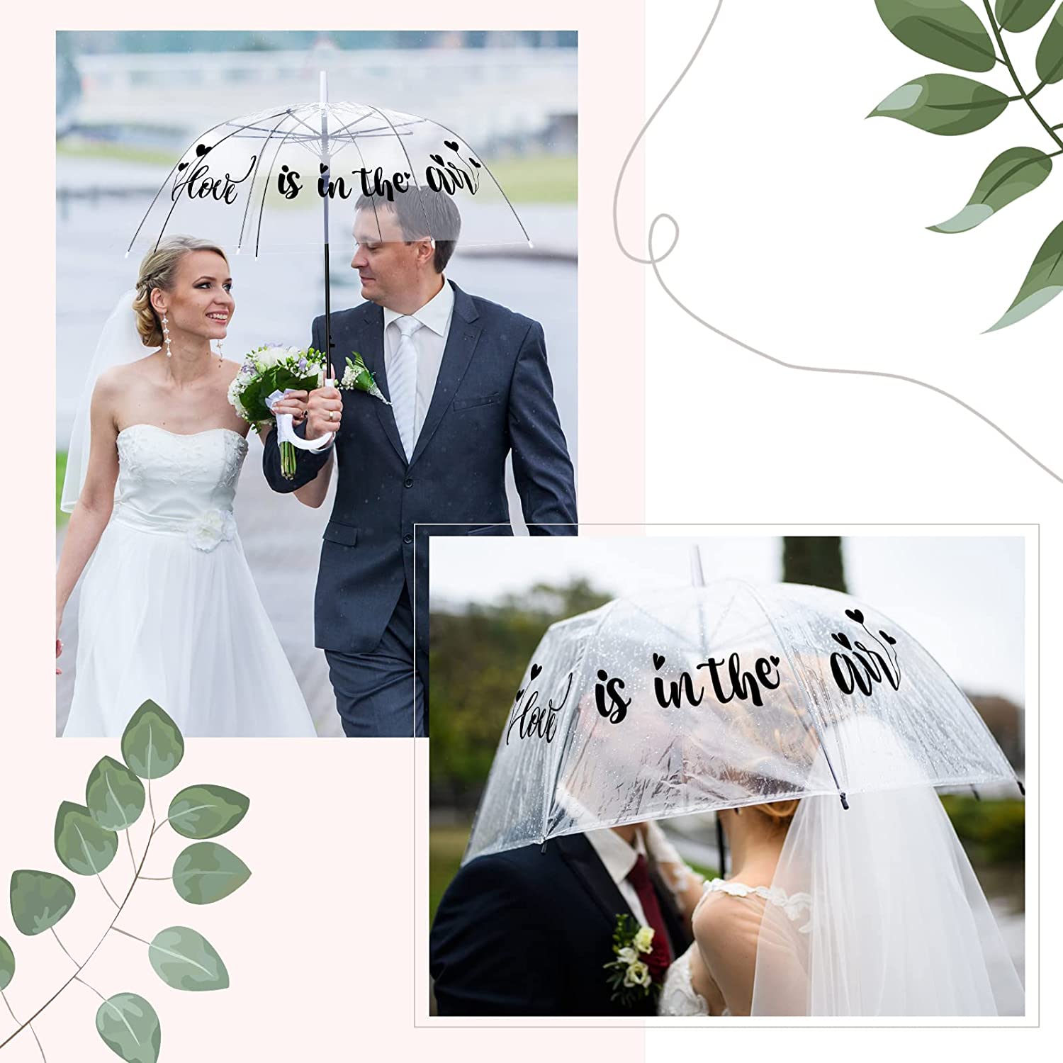 Custom Wedding Umbrellas 7 Pcs Clear Wedding Dome Umbrella Bulk Love Is in The A - Image 4