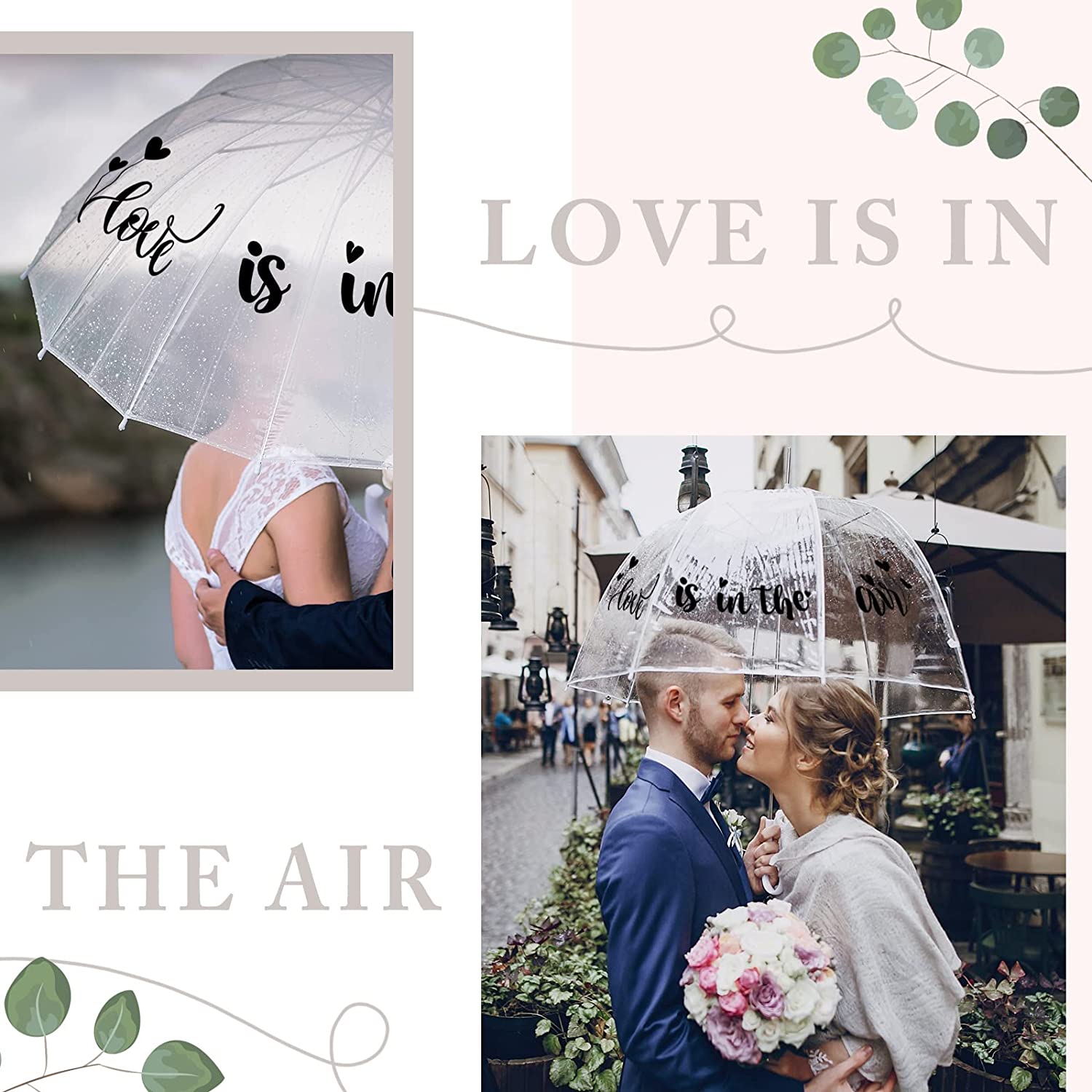 Custom Wedding Umbrellas 7 Pcs Clear Wedding Dome Umbrella Bulk Love Is in The A - Image 5