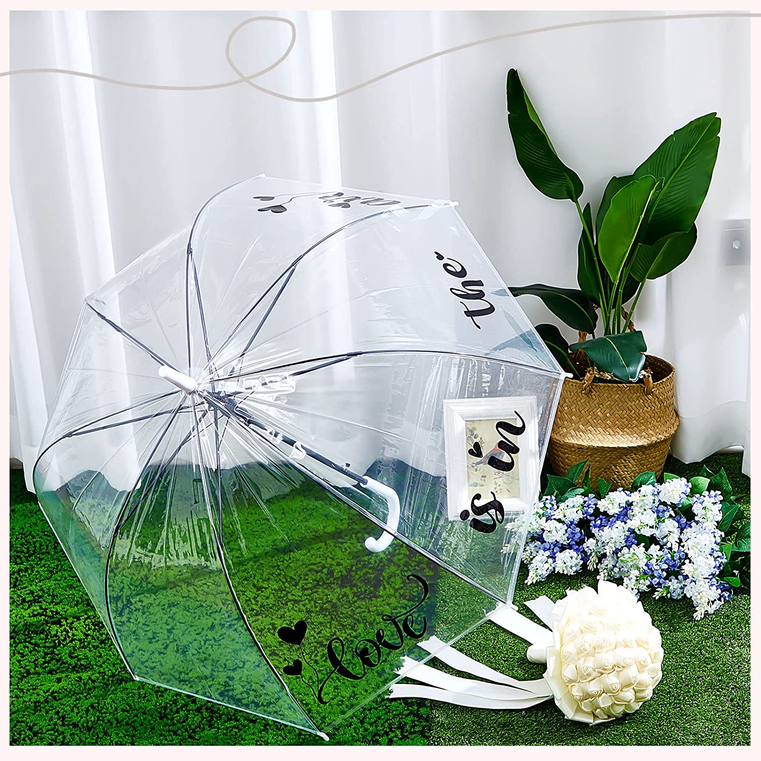Custom Wedding Umbrellas 7 Pcs Clear Wedding Dome Umbrella Bulk Love Is in The A - Image 7