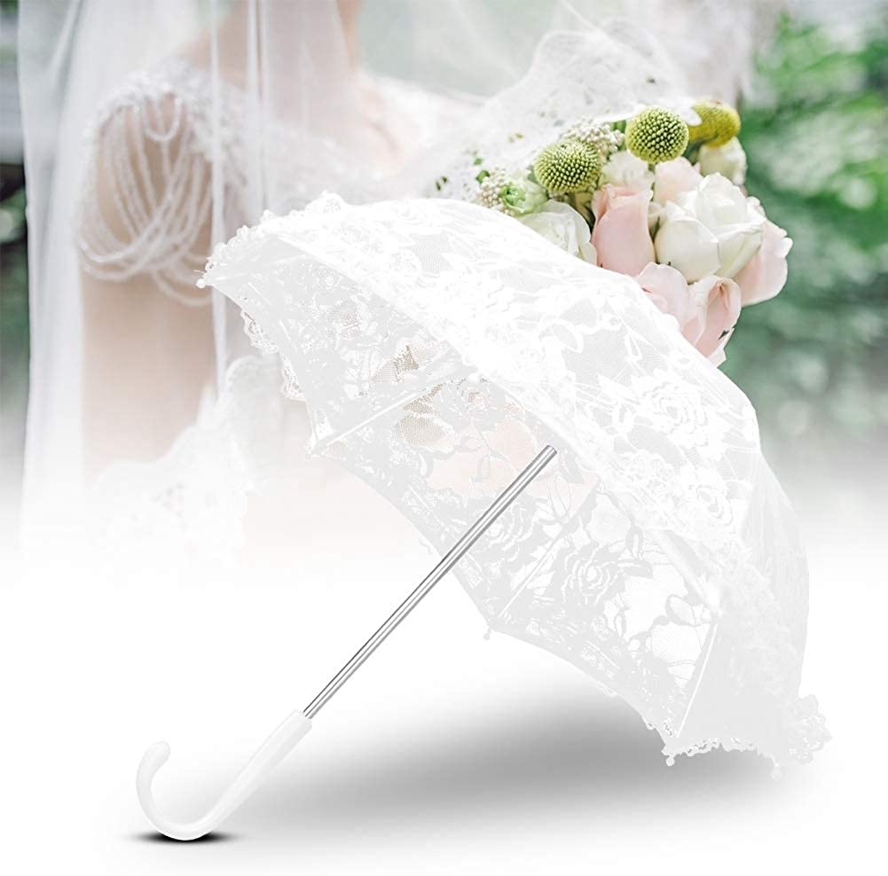 Custom Wedding Umbrellas Umbrella Props J-Handle Umbrella Lace Embroidery Stag - Image 2