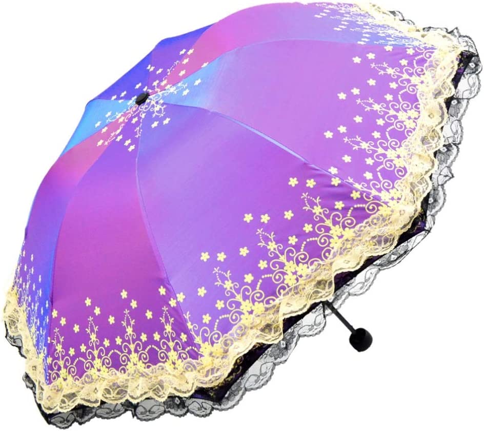 Logo parasol Umbrellas With Your Brand Shining Lace Umbrella 3 Folding Sunny and Rainy Anti-uv Party Parasol Rosy