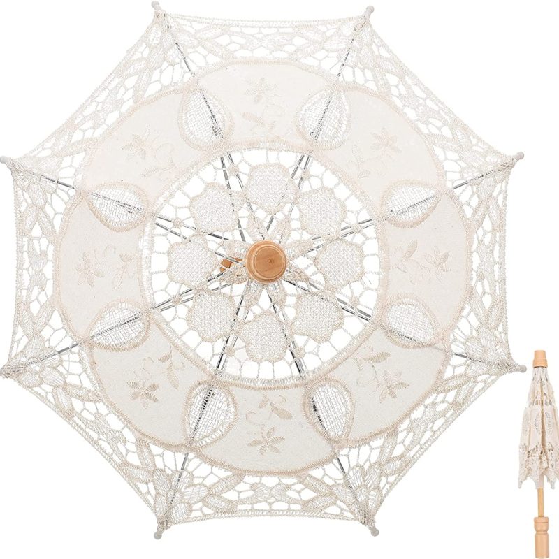 Custom Wedding Umbrellas Lace Umbrella 1 Pc 11.8inch Lace Parasol Umbrella Vint