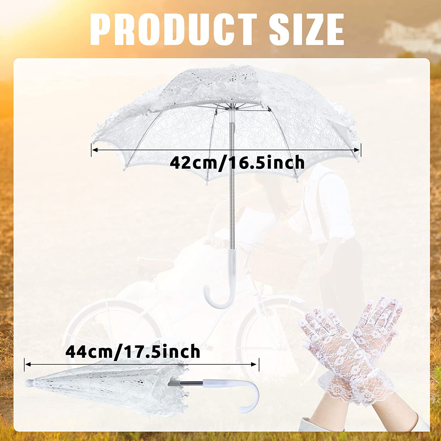 Custom Wedding Umbrellas White Lace Parasol Umbrella Wedding Bridal Flowers Embr - Image 2