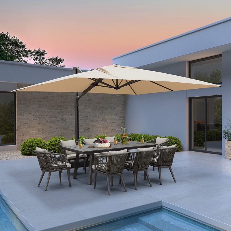 Logo parasol Umbrellas With Your Brand 10' X 13' Rectangle Patio Umbrella Large Outdoor Aluminum Umbrella Offset Umbrell