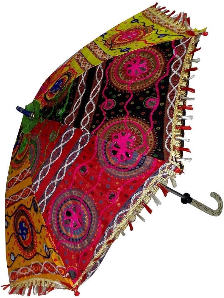 15 Pcs Mix Lot Indian Wedding Umbrella Handmade Embroidery Umbrella Decorations - Image 4