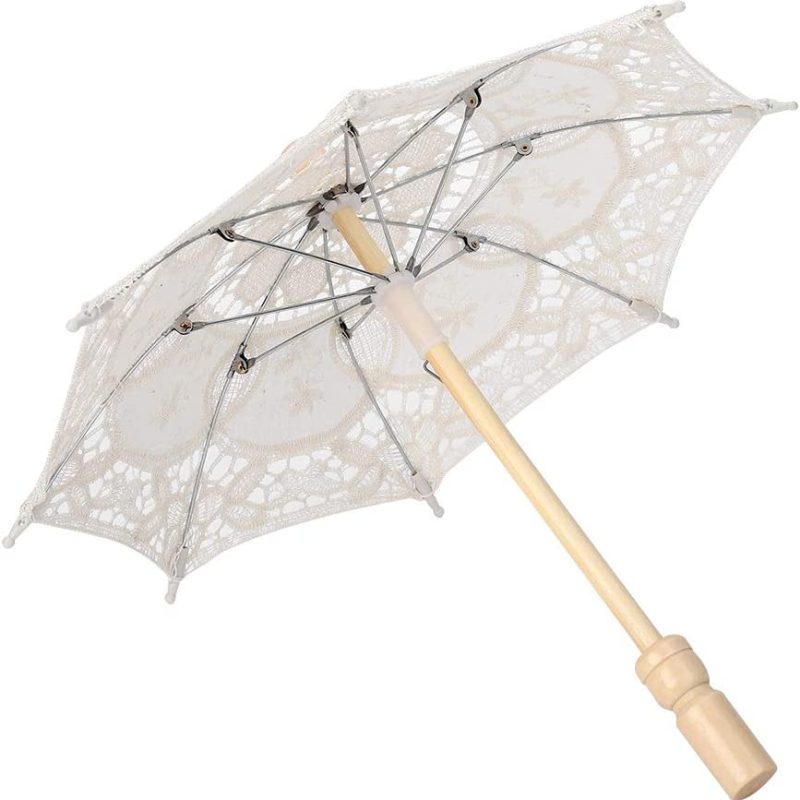 Logo parasol Umbrellas With Your Brand 11x13 Inches Vintage Lace Umbrella Bride Umbrella Beige Parasol for Wedding Deco