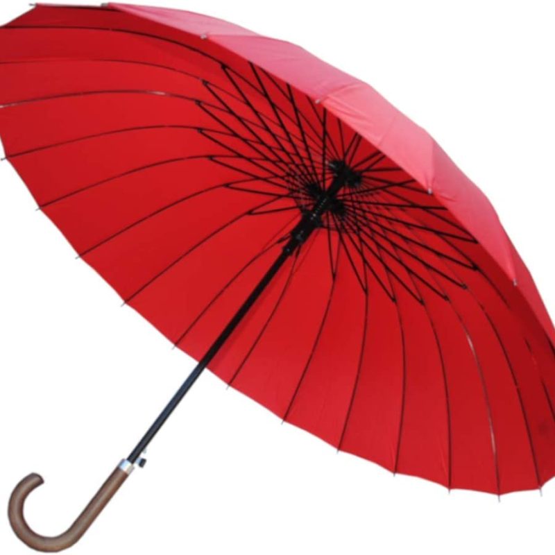 Logo parasol Umbrellas With Your Brand - 24 Ribs for Super-Strength - Windproof 60mph Extra Strong - Triple Layer Reinfo