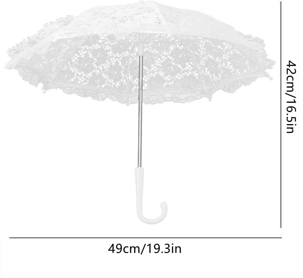 Custom Wedding Umbrellas White Wedding Lace Parasol Umbrella Vintage Crafted Flo - Image 2