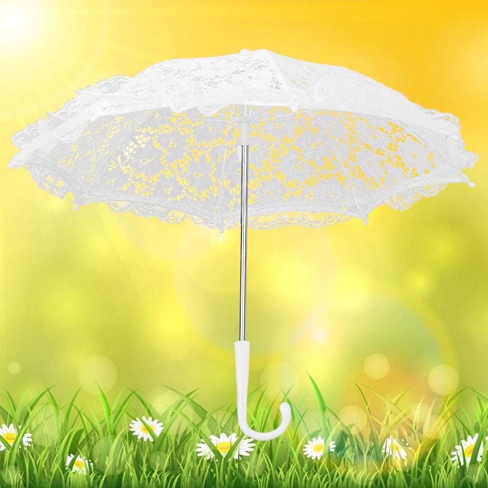 Custom Wedding Umbrellas White Wedding Lace Parasol Umbrella Vintage Crafted Flo - Image 4