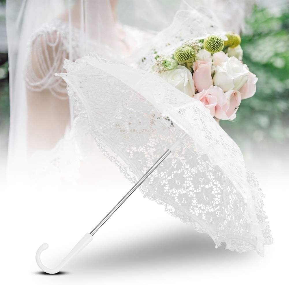 Custom Wedding Umbrellas White Wedding Lace Parasol Umbrella Vintage Crafted Flo - Image 5
