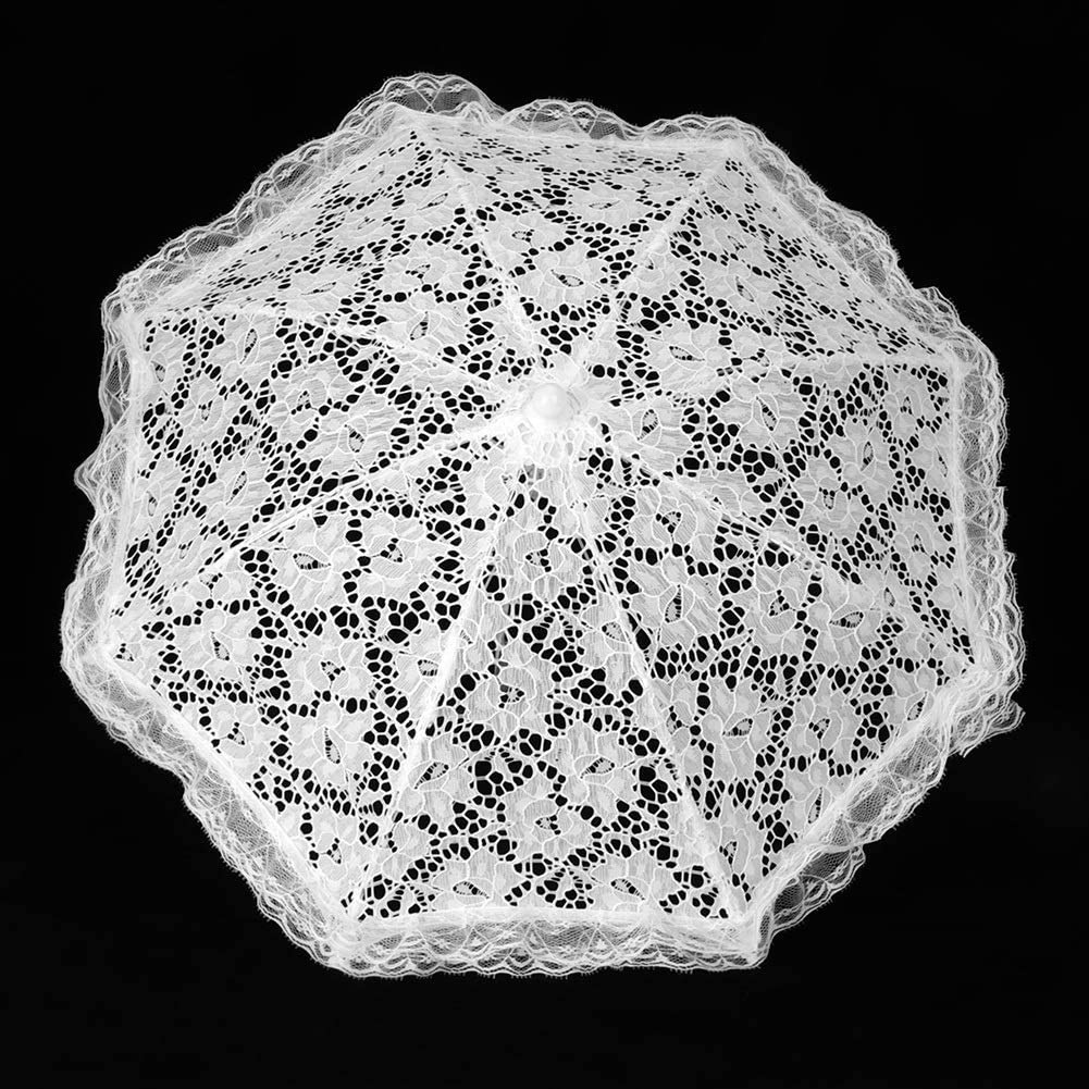 Custom Wedding Umbrellas White Wedding Lace Parasol Umbrella Vintage Crafted Flo - Image 6