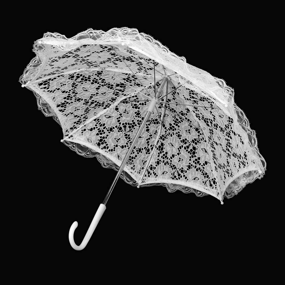 Custom Wedding Umbrellas White Wedding Lace Parasol Umbrella Vintage Crafted Flo - Image 7