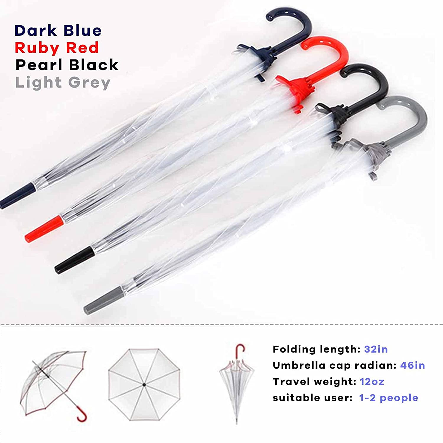 Custom Wedding Umbrellas Women’s Clear Bubble Transparent Umbrella-Auto Open Cle - Image 5