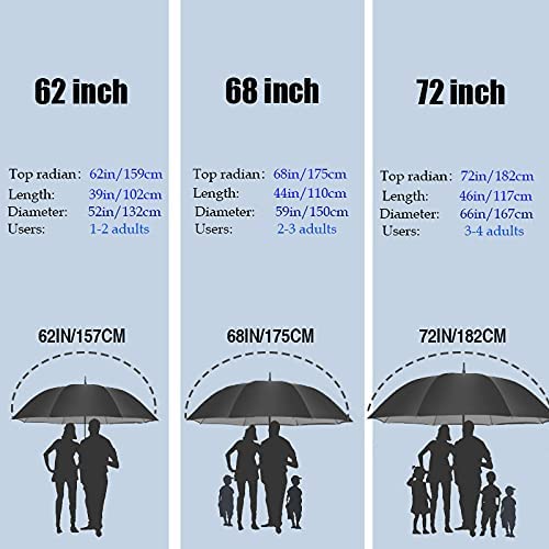Custom umbrella Golf Umbrella Large 62/68/72 Inch Extra Large Oversize Dou - Image 3