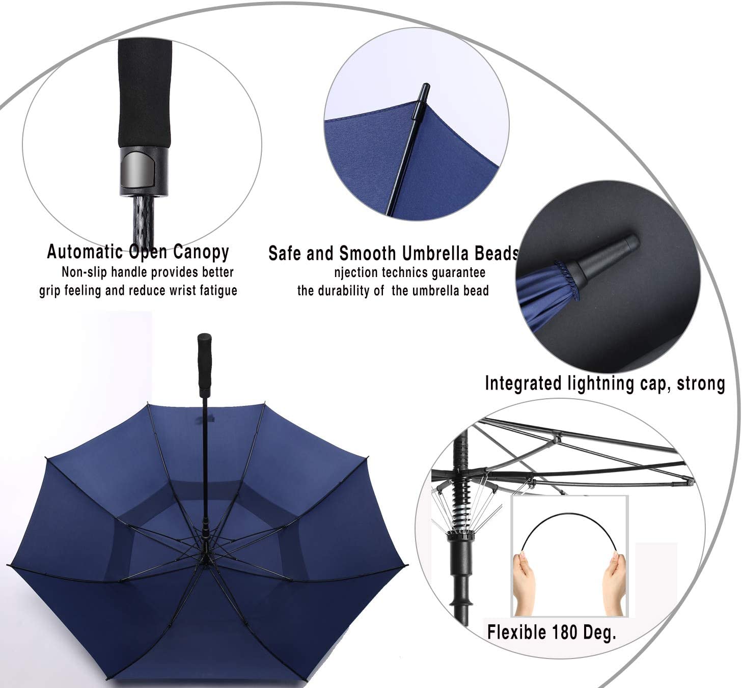 Custom umbrella Golf Umbrella Large 62/68/72 Inch Extra Large Oversize Dou - Image 5