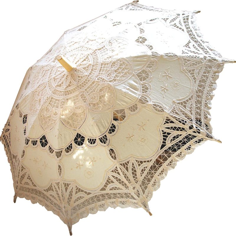 Custom Wedding Umbrellas Handmade Ivory Lace Parasol Umbrella Wedding Bridal 30