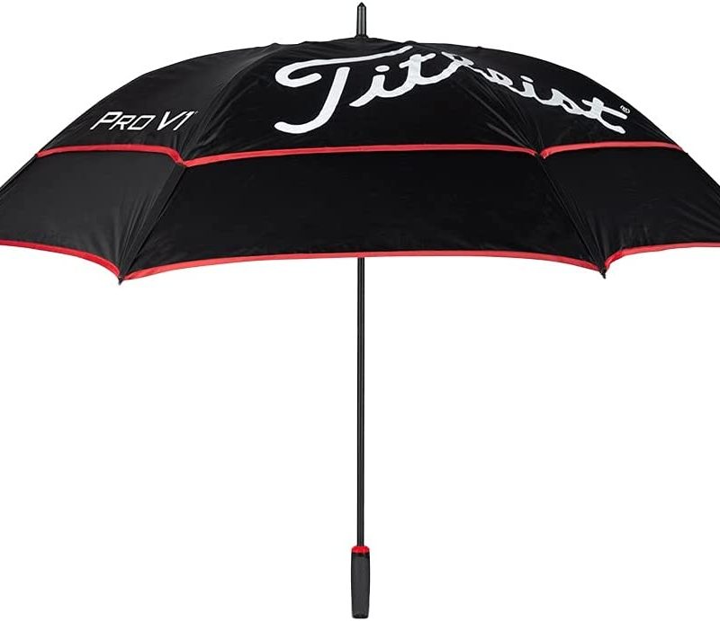 Custom umbrella Tour Double Canopy Golf Umbrella Black/Black/Red