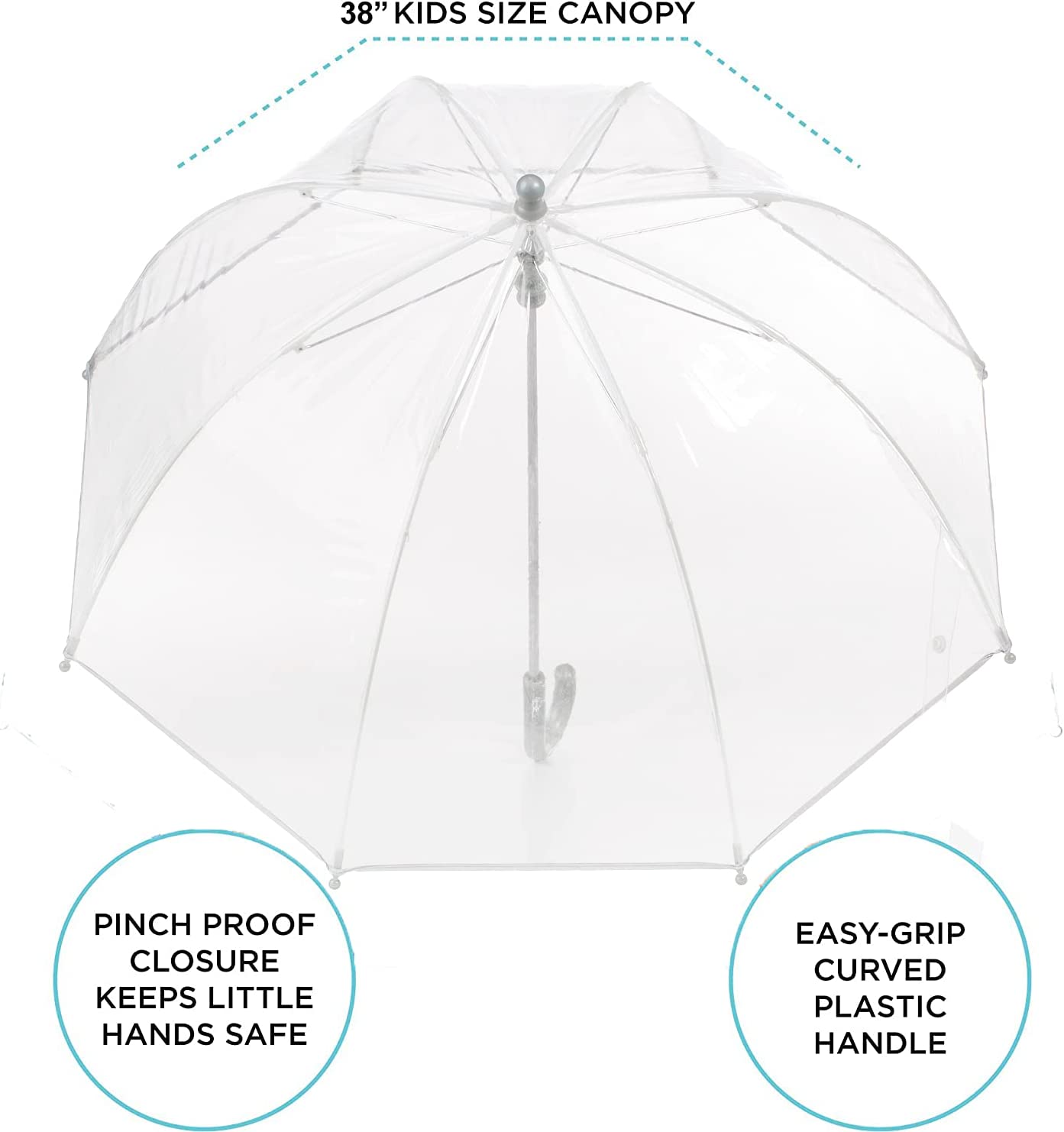Custom Wedding Umbrellas Kid's Bubble Umbrella with Easy Grip Handle Clear - Image 2
