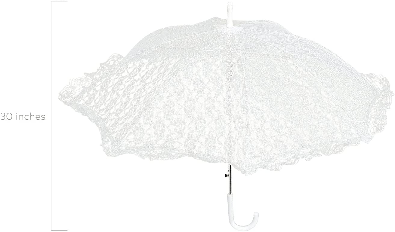 Custom Wedding Umbrellas White Lace Parasol Umbrella - Wedding Accessories great - Image 2
