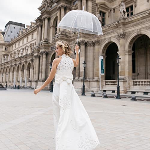 Custom Wedding Umbrellas Stick Umbrella - Clear- Dome Shape - Automatic Open - 8 - Image 4