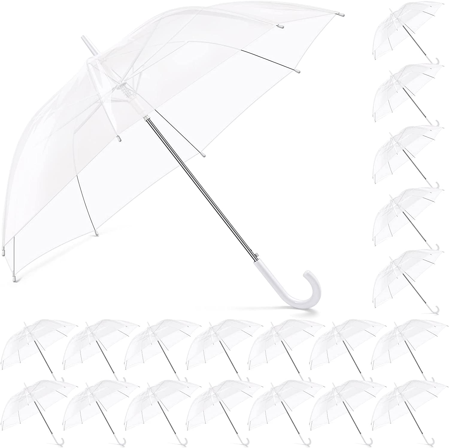 Custom Wedding Umbrellas 24 Packs Clear Umbrella Wedding Style Stick Umbrellas L