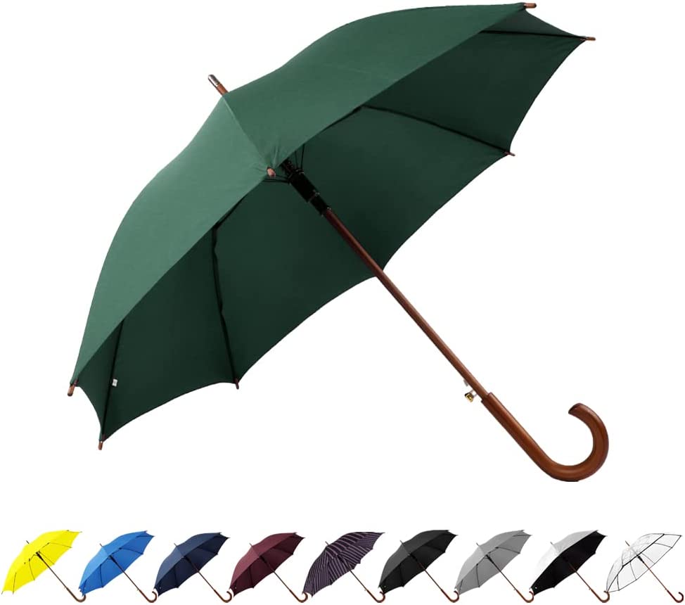 Custom Wedding Umbrellas 48 Arc Classic Wood Handle Umbrella Auto Open Windproo"