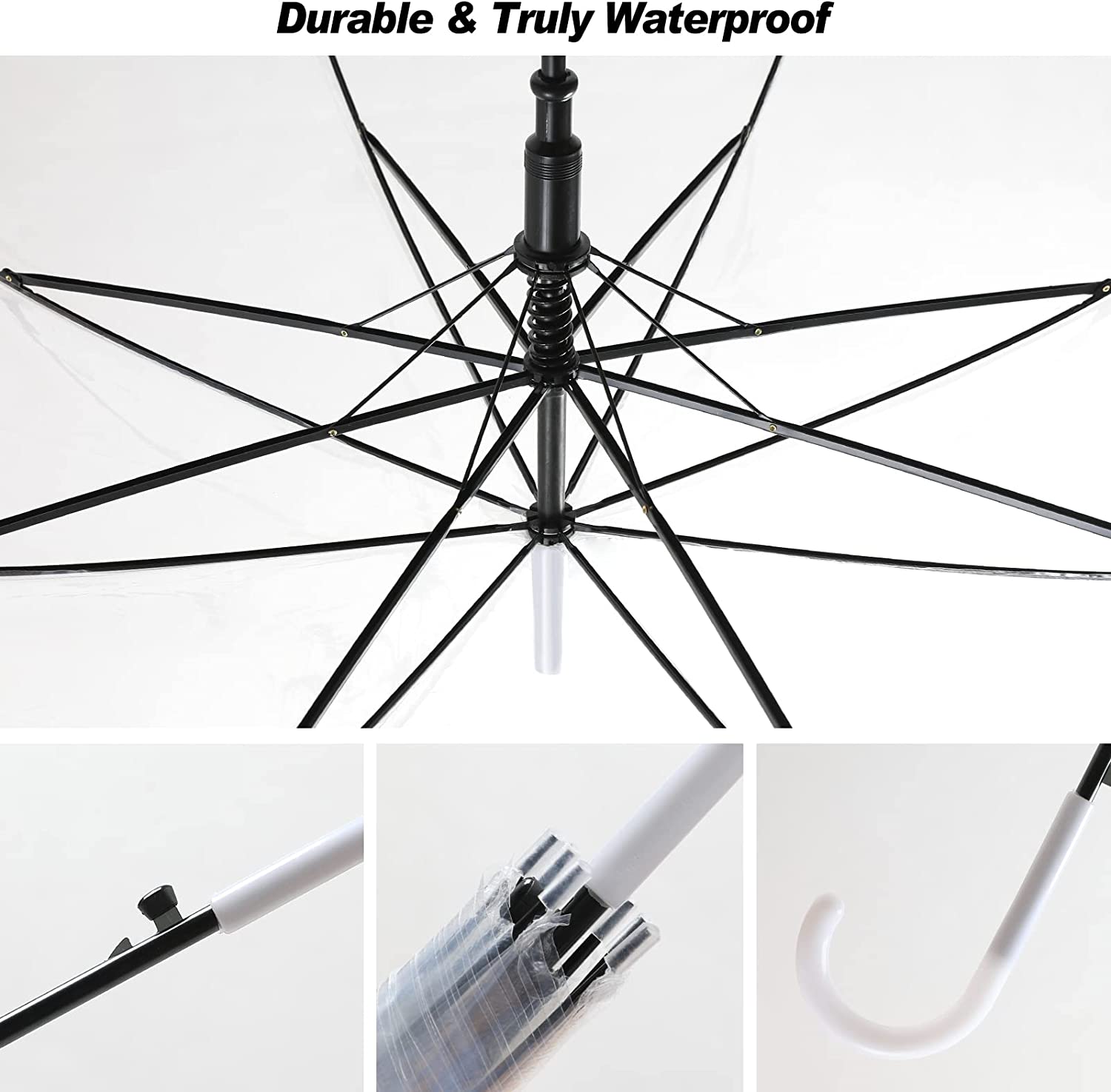 Custom Wedding Umbrellas 30 Pieces Umbrella Wedding Style Bulk Auto Open J Hook - Image 4