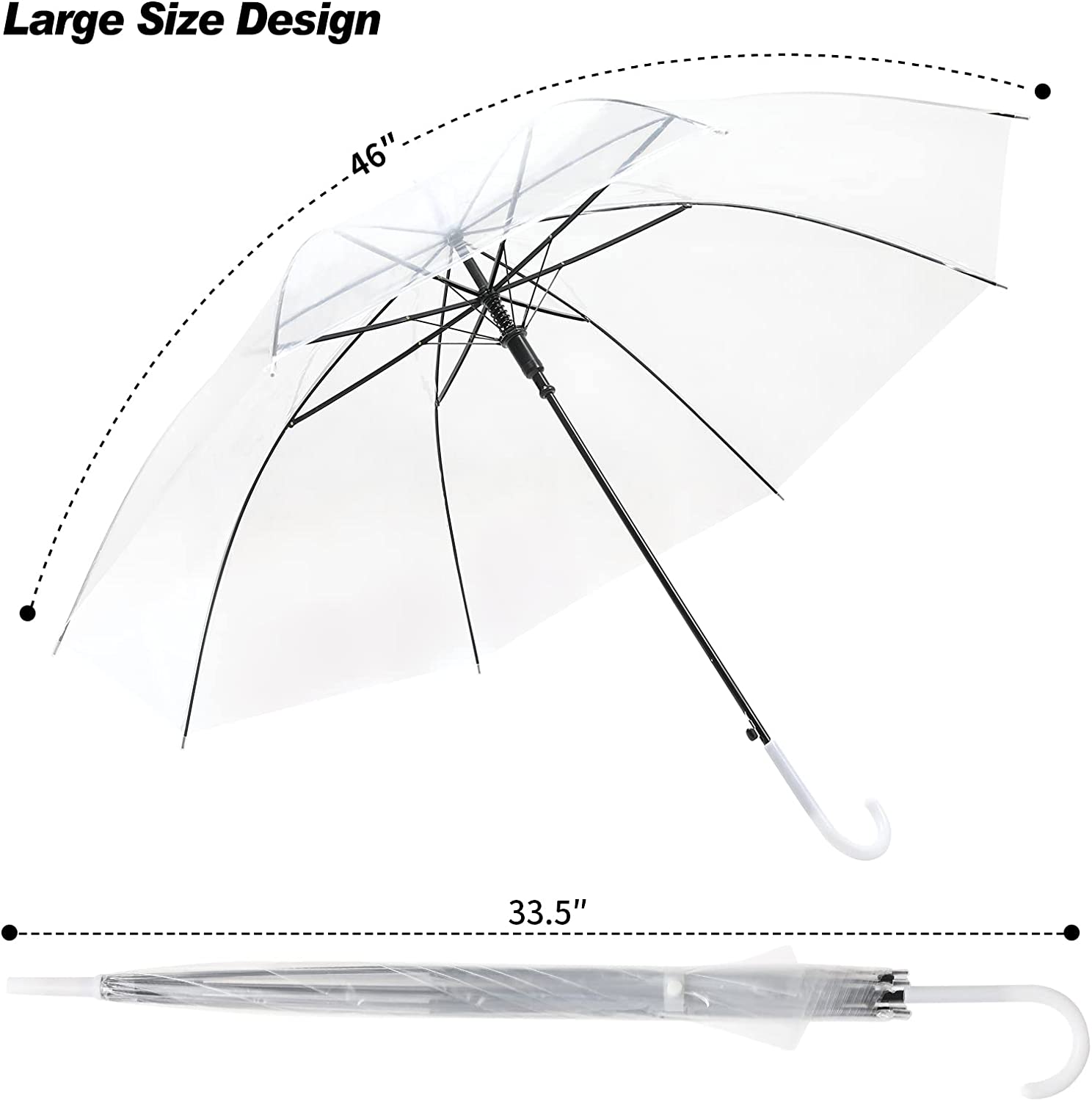 Custom Wedding Umbrellas 30 Pieces Umbrella Wedding Style Bulk Auto Open J Hook - Image 5