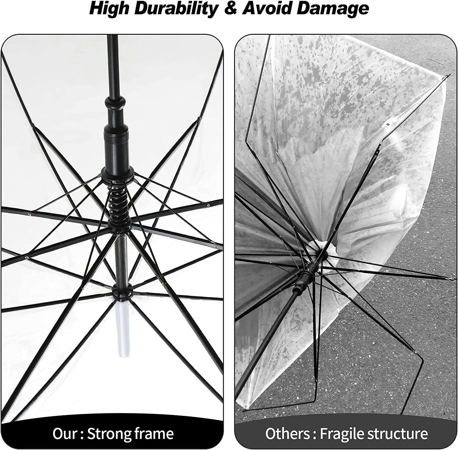 Custom Wedding Umbrellas 30 Pieces Umbrella Wedding Style Bulk Auto Open J Hook - Image 6