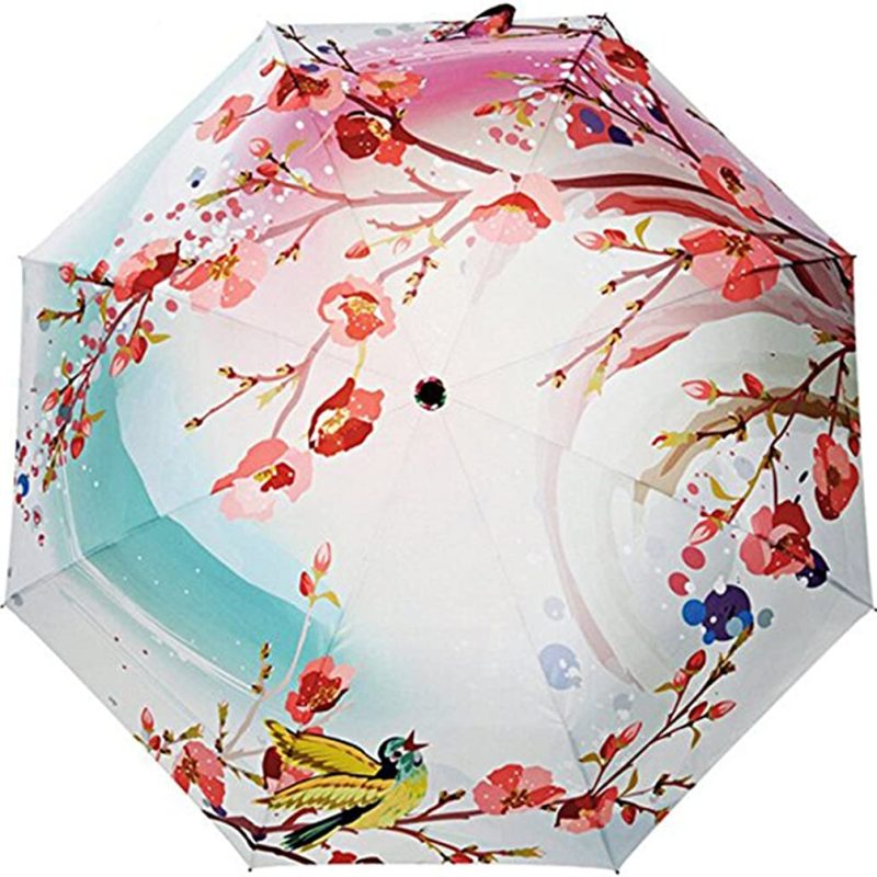 Logo parasol Umbrellas With Your Brand Travel Compact Art Umbrella Foldable Windproof UV Protection Sun Rain Umbrella fo
