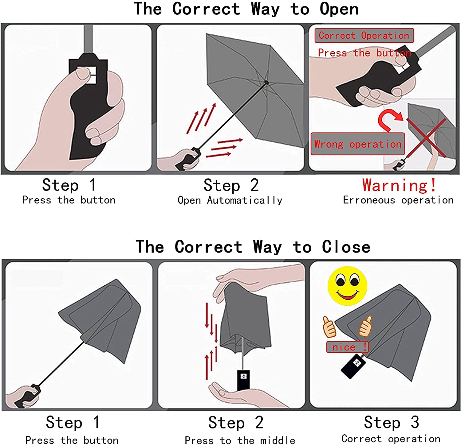 Custom Wedding Umbrellas Full Automatic Folding Transparent Auto Open Close Umbr - Image 7